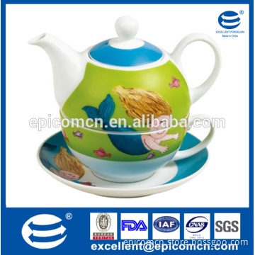 Hot sale custom personal porcelain tea pot and cup set